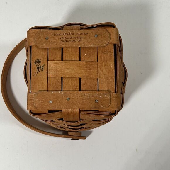 Vintage Longaberger 5" Measuring Basket w/Plastic Liner 1991 Handle Country Farm - Picture 5 of 7